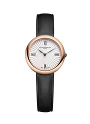 Baume & Mercier Joia de Baume & Mercier 10849 - cassa acciaio dorato - cinturino pelle nero - quadrante bianco